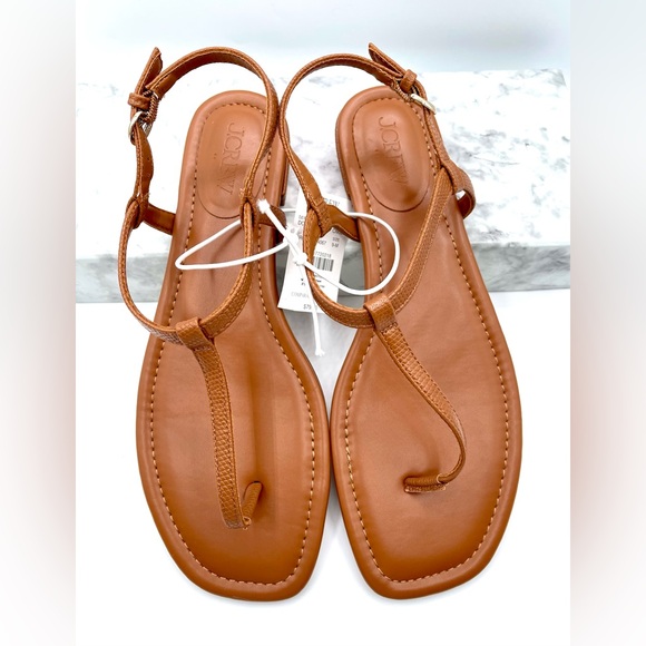 J. CREW Ankle-Strap Thong Sandals Brown and New. Size 9 - Picture 2 of 11